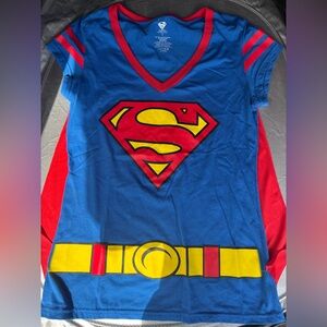 Superman Blue and Red T-Shirt with removable cape
